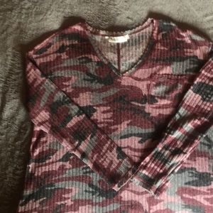 Boutique Red and Black camouflage long sleeve